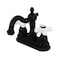 Kingston Brass KB1600PX Heritage 4" Centerset Bathroom Faucet, Matte Black KB1600PX - alternate 1